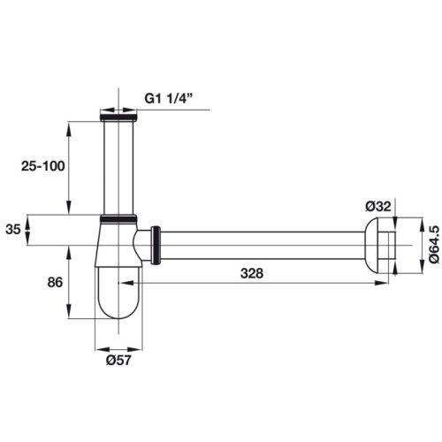 Bẫy nước P-Trap Hafele 495.61.242