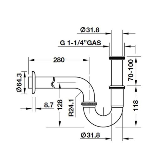 Bẫy nước S-Trap Hafele 495.61.241
