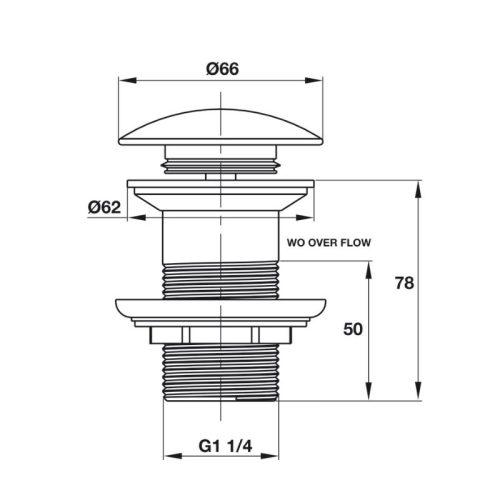 Bộ nhấn xả chậu không có xả tràn Hafele 589.25.987