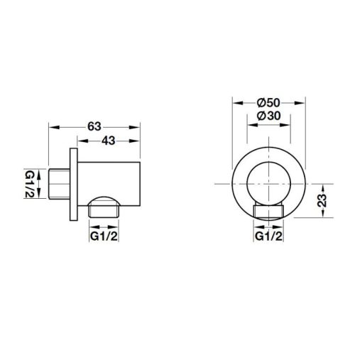 Bộ tiếp nước dạng tròn Hafele 485.60.008