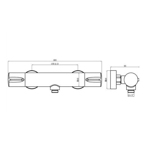 Bộ trộn điều nhiệt 1 đường nước Hafele 589.15.009