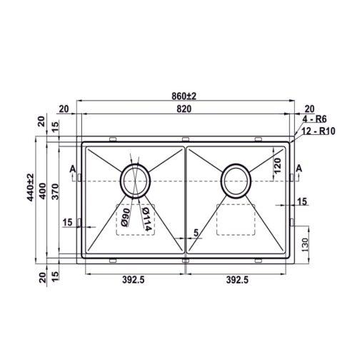 Chậu rửa chén inox Hafele 567.94.023 2 Chậu rửa chén inox Hafele 567.94.023