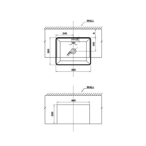 Chậu rửa mặt lavabo bán âm Hafele 588.44.040 2 Chậu rửa mặt lavabo bán âm Hafele 588.44.040