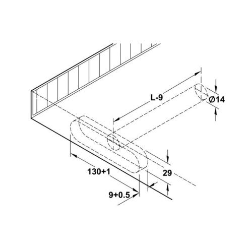 Kích thước chốt bas đỡ kệ âm 110mm Hafele 283.33.930