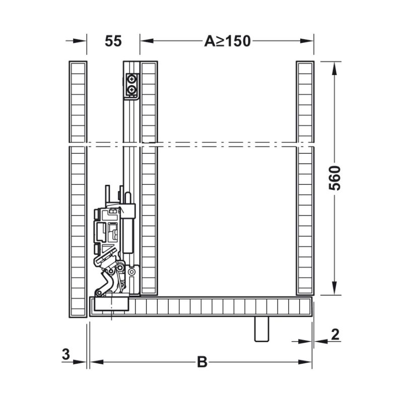 Kích thước cửa trượt xoay Slido F-Park72 50A Hafele 408.45.027 Kích thước cửa trượt xoay Slido F-Park72 50A Hafele 408.45.027