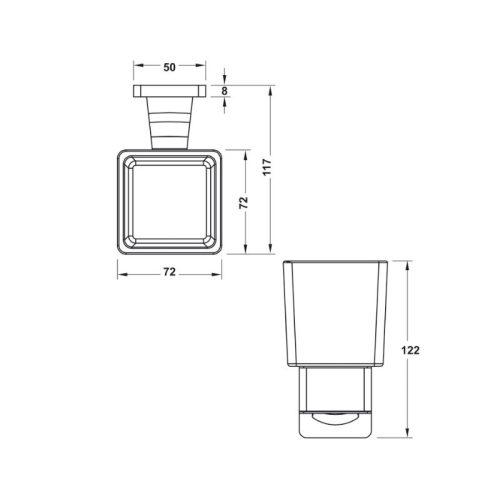 Ly đựng dụng cụ nhà tắm Hafele 580.41.470 2 Ly đựng dụng cụ nhà tắm Hafele 580.41.470