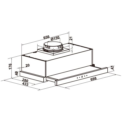 Máy hút mùi âm tủ Hafele HC-H7031TB