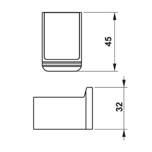 Móc treo khăn mặt kính trắng Hafele 495.80.232 5 Móc treo khăn mặt kính trắng Hafele 495.80.232