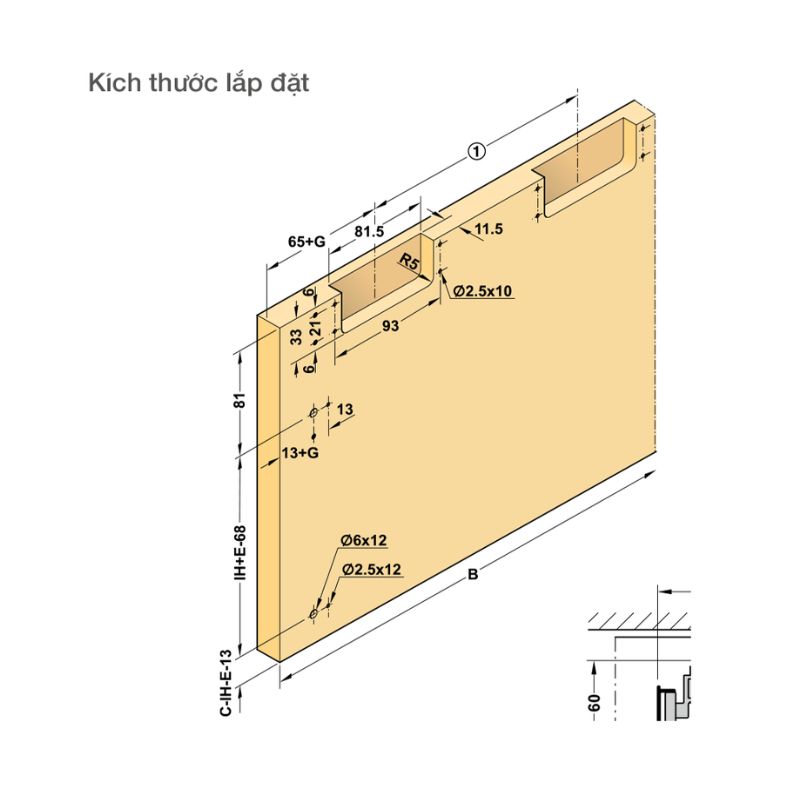 Kích thước phụ kiện cửa trượt bằng mặt S/OS 20FB Hafele 406.11.225 Kích thước phụ kiện cửa trượt bằng mặt S/OS 20FB Hafele 406.11.225