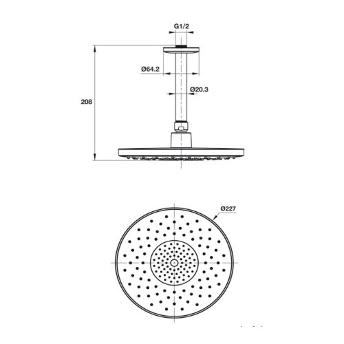 Sen đầu gắn trần Airsense 227R Hafele 485.60.703 3 Sen đầu gắn trần Airsense 227R Hafele 485.60.703