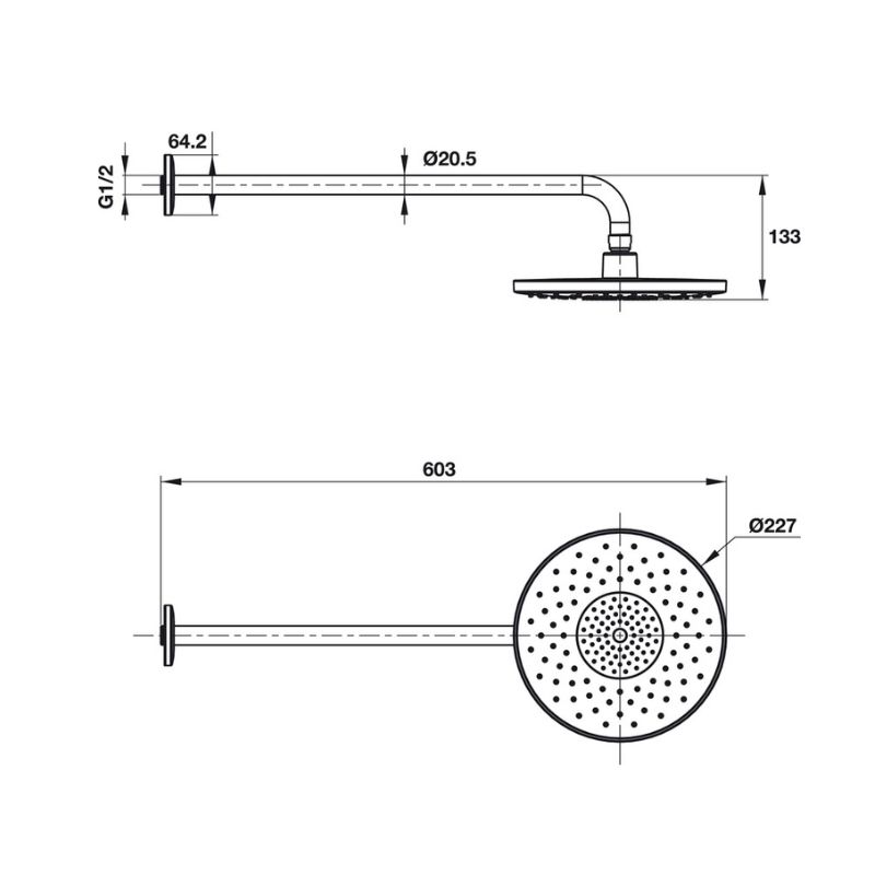 Sen đầu gắn tường Airsense 227R Hafele 485.60.702 Sen đầu gắn tường Airsense 227R Hafele 485.60.702