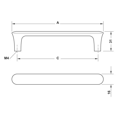 Tay nắm tủ Hafele H2520 106.71.080