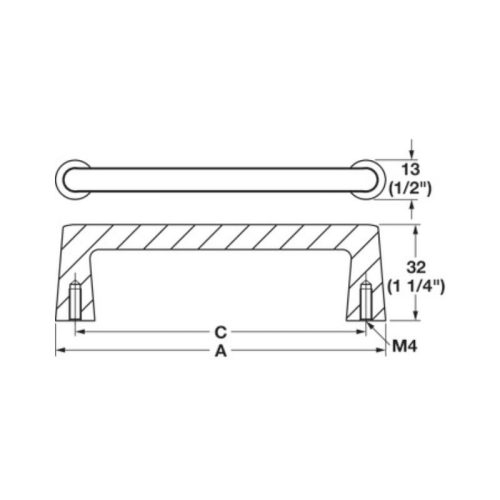 Tay nắm tủ Hafele H2565 106.71.332 4 Kích thước Tay nắm tủ Hafele H2565 106.71.332