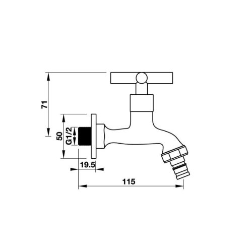 Vòi lạnh gắn tường có đầu răng Hafele 495.61.020