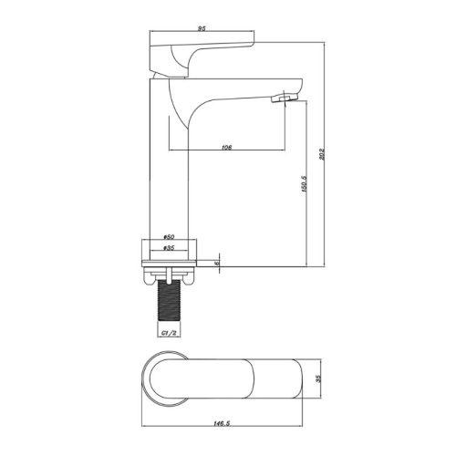 Vòi lạnh lavabo Eco 150 Hafele 589.25.483