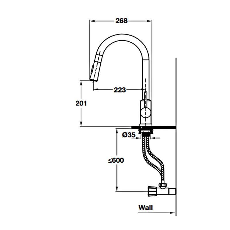 Vòi rửa chén inox cảm ứng Hafele 570.58.631 Vòi rửa chén inox cảm ứng Hafele 570.58.631