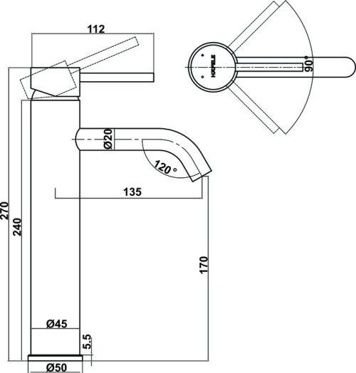 Vòi trộn lavabo Hafele Retro 170 CP 589.15.011
