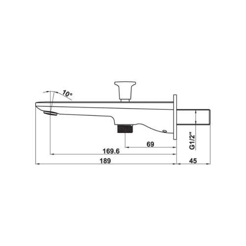 Vòi xả bồn 2 đường nước Kobe Hafele 589.15.061