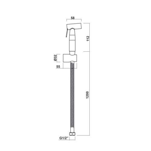 Vòi xịt vệ sinh gồm giá đỡ Hafele 589.25.985