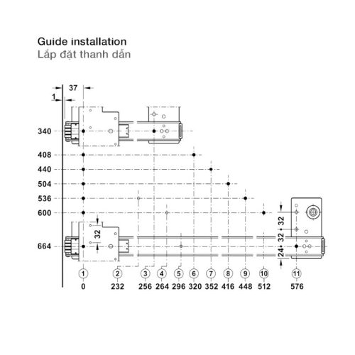 Phụ kiện cửa trượt Slido F-Park71 16B Hafele 408.25.008 5 Lắp đặt phụ kiện cửa trượt Slido F-Park71 16B Hafele 408.25.008