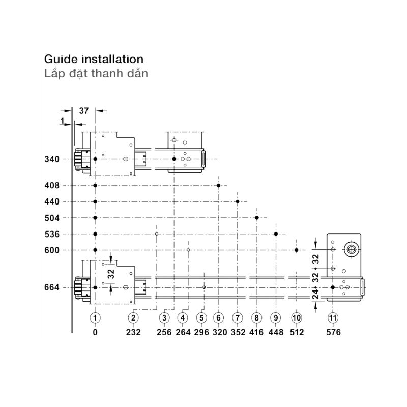 Lắp đặt phụ kiện cửa trượt Slido F-Park71 16B Hafele 408.25.013 Lắp đặt phụ kiện cửa trượt Slido F-Park71 16B Hafele 408.25.013