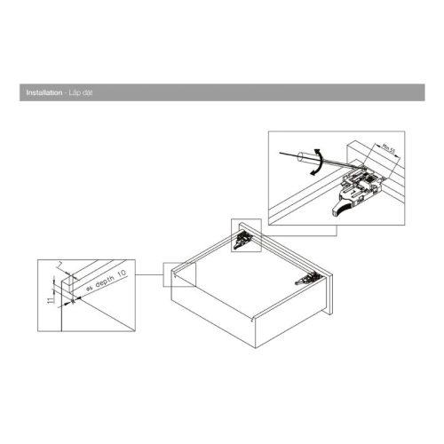 Ray âm EPC EVO Hafele 433.32.500 4 Lắp đặt ray âm EPC EVO Hafele 433.32.500