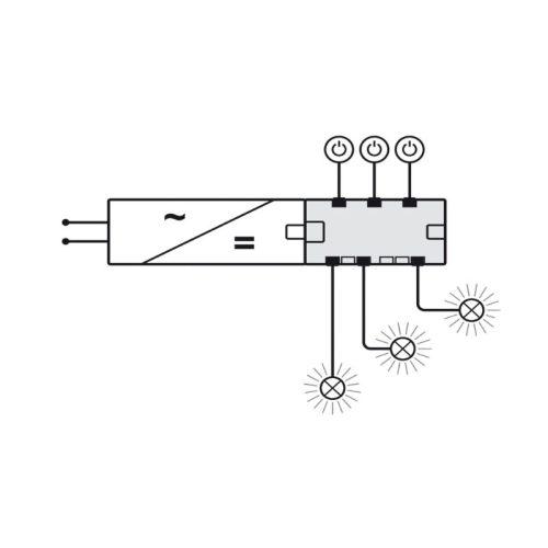 Mô tả bộ chia 6 cổng 12V Hafele 833.95.828