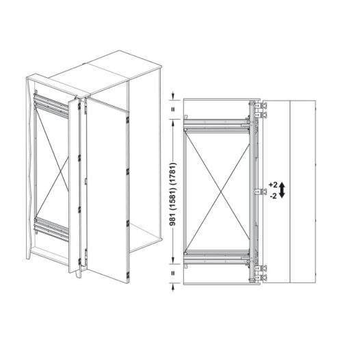 Mô tả cửa trượt xoay Slido F-Park72 60B Hafele 408.45.008
