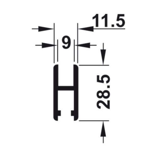 Thanh cố định bánh xe trượt Hafele 415.12.605
