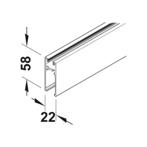 Thanh nhôm dưới Aluflex Hafele 403.61.930