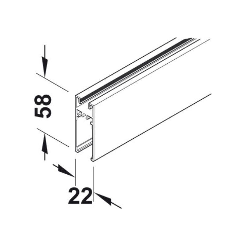 Thanh nhôm dưới Aluflex Hafele 403.61.930 Thanh nhôm dưới Aluflex Hafele 403.61.930