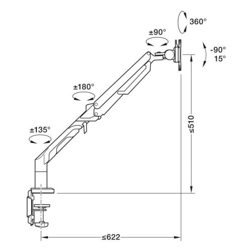 Arm màn hình 1 tay nâng 818.71.300 5 Thông số Arm màn hình 1 tay nâng 818.71.300