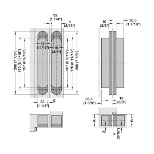 Thông số bản lề âm Tectus Hafele 924.19.274