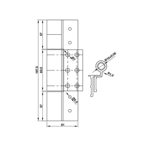 Thông số bản lề cánh khung Hafele 926.98.730