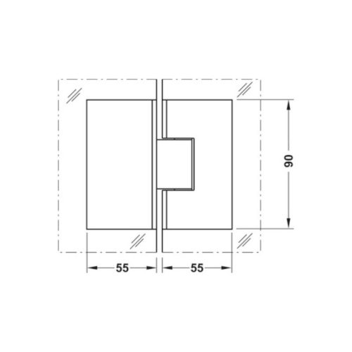 Thông số bản lề kính - kính Nickel mờ Hafele 981.51.039