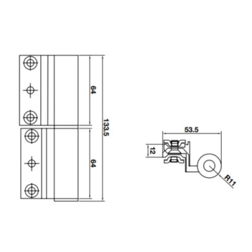 Thông số bản lề rãnh C Hafele 926.98.752