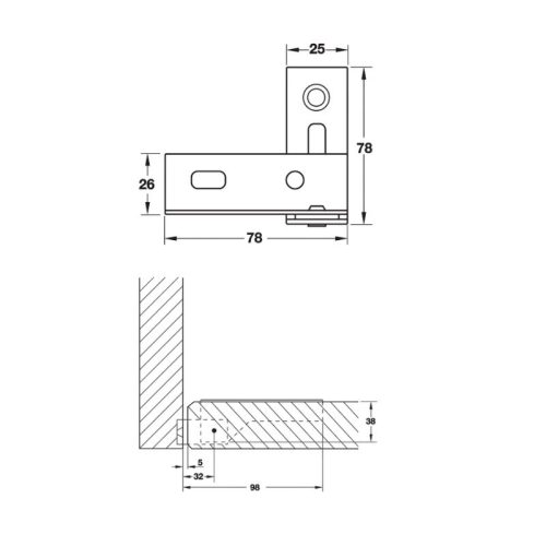 Thông số bản lề trục xoay Hafele 927.98.000