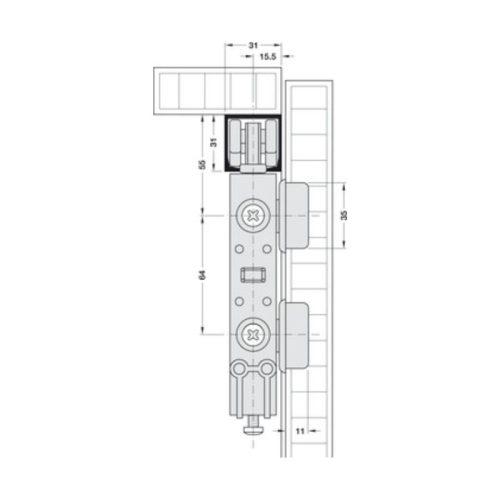 Thông số bánh xe Silent-Fold 40 Hafele 409.61.750