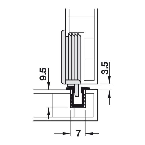 Thông số bánh xe trượt bộ Slido F-Li12 Hafele 402.21.101