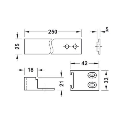 Thông số bas gắn cánh tủ lạnh Hafele 568.16.020