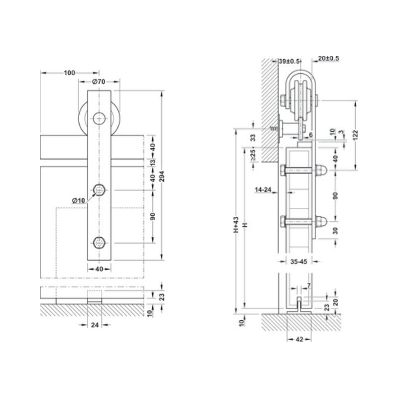 Thông số bộ các thành phần D-Line42 100S Hafele Slido 941.32.004 Thông số bộ các thành phần D-Line42 100S Hafele Slido 941.32.004