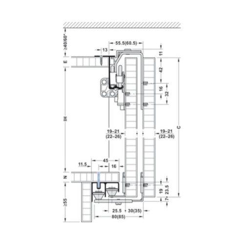 Bộ cửa trượt Slido F-Line42 50B 2 cánh Hafele 400.51.165 3 Thông số bộ cửa trượt Slido F-Line42 50B 2 cánh Hafele 400.51.165