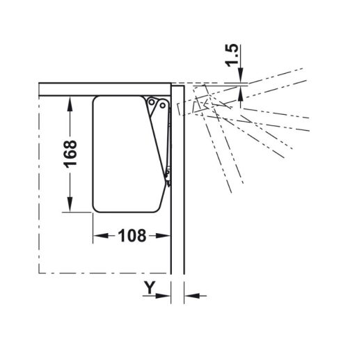 Thông số bộ hộp lực Free Flap 1.7 Model B Hafele 372.91.407