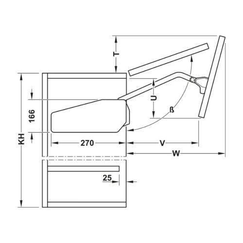 Thông số bộ hợp lực Free Fold Hafele 372.38.665