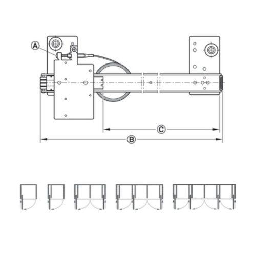Thông số bộ phụ kiện cửa trượt xoay Hafele 408.25.001