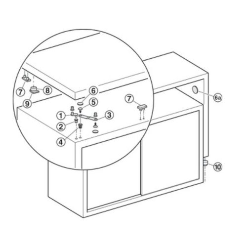 Thông số Bộ phụ kiện xoay mặt bàn Hafele 646.31.004
