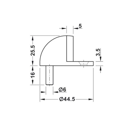 Thông số chặn cửa gắn sàn Hafele 937.55.148