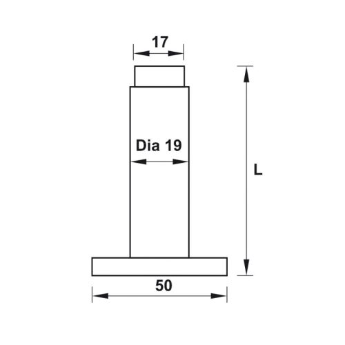 Thông số chặn cửa gắn tường 100mm Hafele 937.13.540