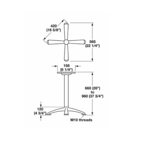 Thông số Chân đế Hafele 638.39.230