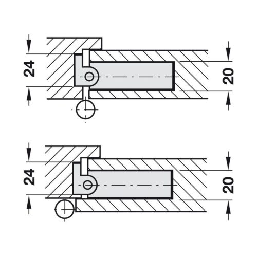 Thông số chi tiết thiết bị đóng cửa tự động Hafele 931.24.010